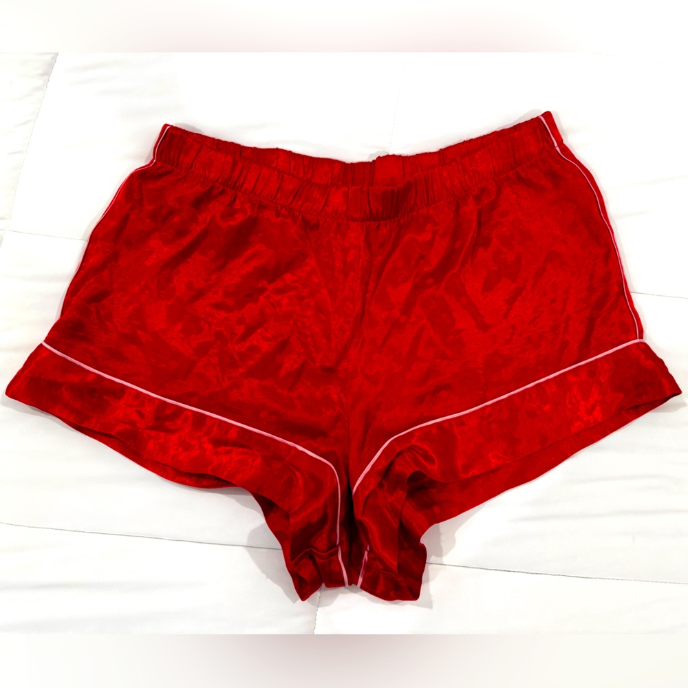 Victoria’s Secret Red Satin Sleep Shorts Silky Sexy Small Polka dot